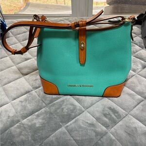 Dooney & Bourke Aqua and Brown Shoulder Bag